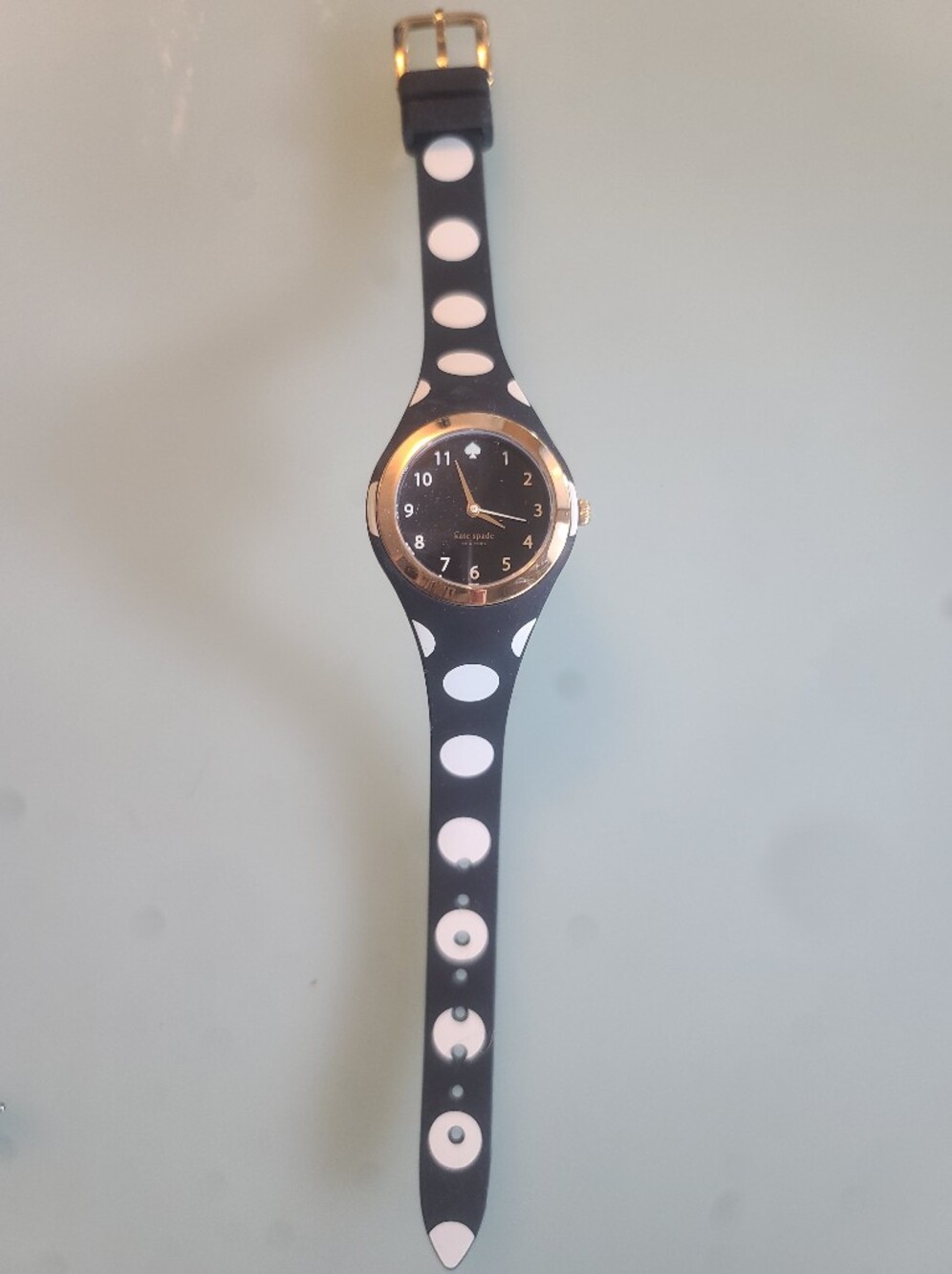 Kate Spade Polka Dot Black and White Silicone Fashion Watch